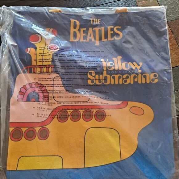 BEATLES The Yellow Submarine Recycled Shopper Tote Grocery Tote - Picture 1 of 3